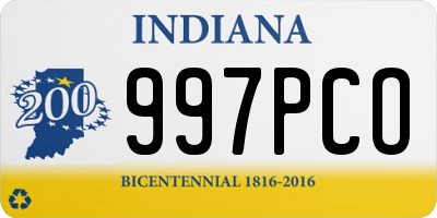 IN license plate 997PCO