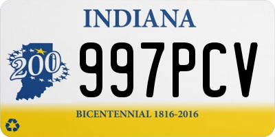 IN license plate 997PCV