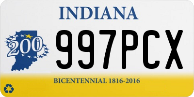 IN license plate 997PCX