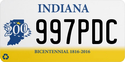 IN license plate 997PDC