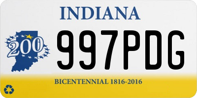 IN license plate 997PDG