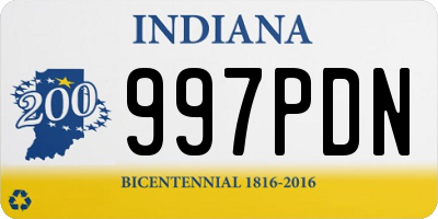 IN license plate 997PDN