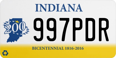 IN license plate 997PDR