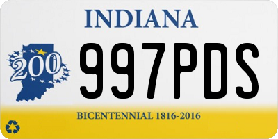 IN license plate 997PDS