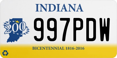 IN license plate 997PDW