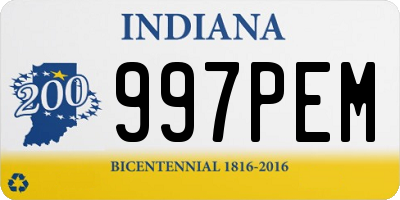 IN license plate 997PEM