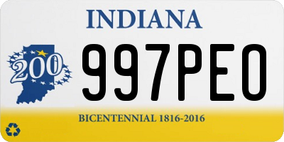 IN license plate 997PEO