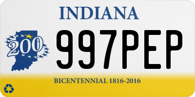 IN license plate 997PEP