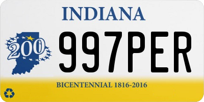 IN license plate 997PER