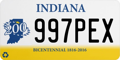 IN license plate 997PEX