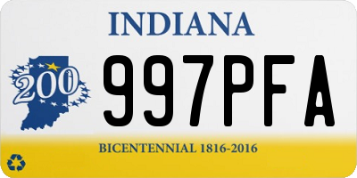 IN license plate 997PFA