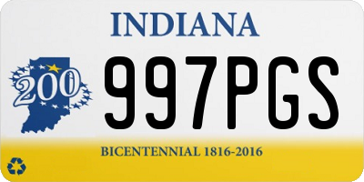 IN license plate 997PGS