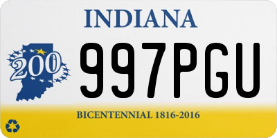 IN license plate 997PGU