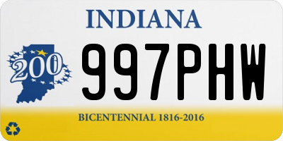 IN license plate 997PHW