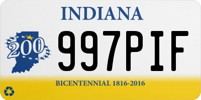 IN license plate 997PIF