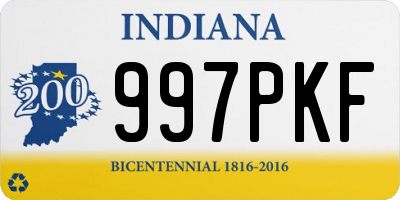 IN license plate 997PKF