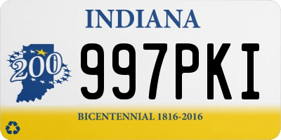 IN license plate 997PKI