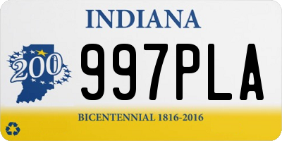 IN license plate 997PLA