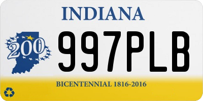 IN license plate 997PLB