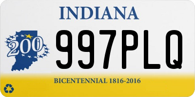 IN license plate 997PLQ