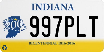 IN license plate 997PLT