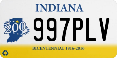 IN license plate 997PLV