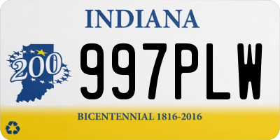 IN license plate 997PLW