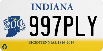 IN license plate 997PLY