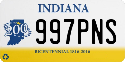 IN license plate 997PNS