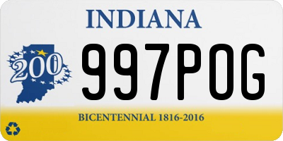 IN license plate 997POG