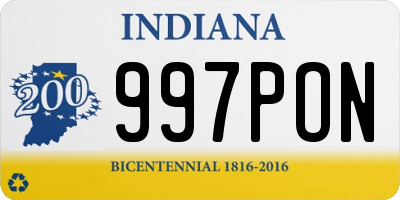 IN license plate 997PON