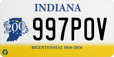 IN license plate 997POV