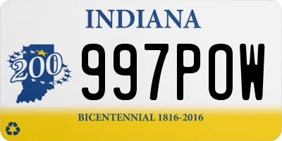 IN license plate 997POW