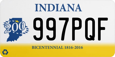 IN license plate 997PQF