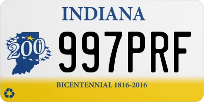 IN license plate 997PRF