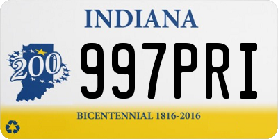 IN license plate 997PRI