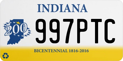 IN license plate 997PTC