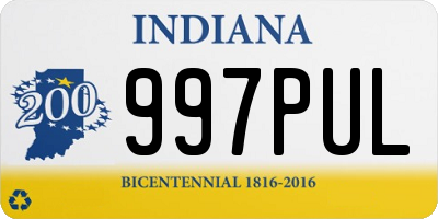 IN license plate 997PUL