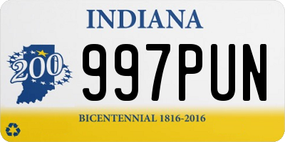 IN license plate 997PUN