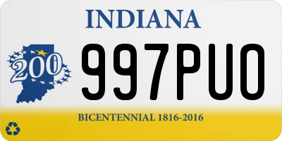 IN license plate 997PUO