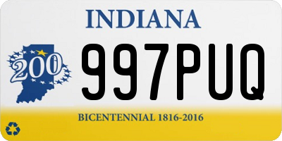 IN license plate 997PUQ