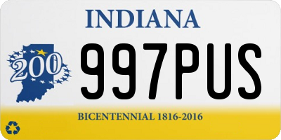 IN license plate 997PUS