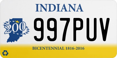 IN license plate 997PUV