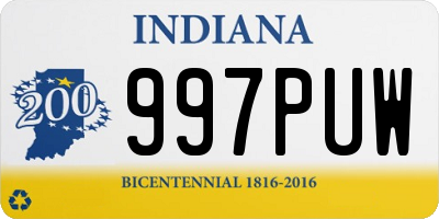 IN license plate 997PUW