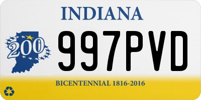 IN license plate 997PVD