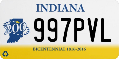 IN license plate 997PVL