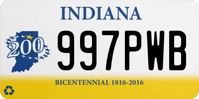 IN license plate 997PWB