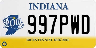 IN license plate 997PWD