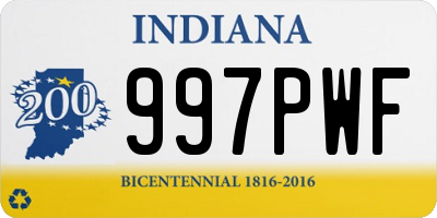 IN license plate 997PWF