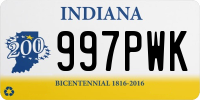 IN license plate 997PWK